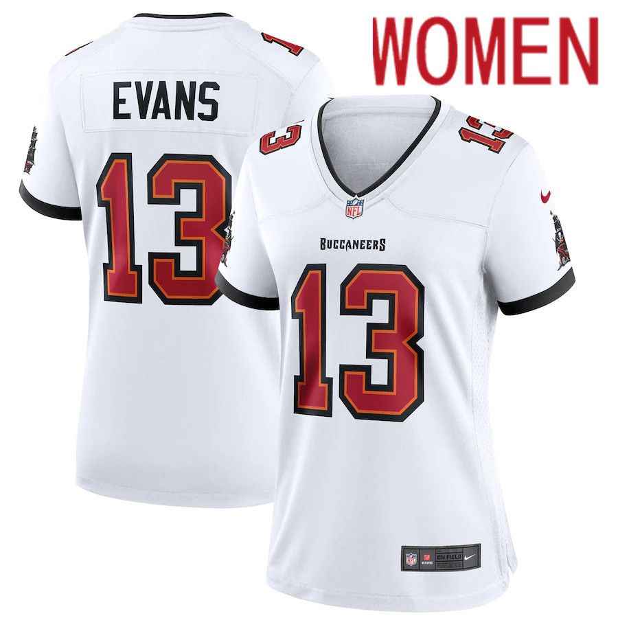 Women Tampa Bay Buccaneers #13 Mike Evans Nike White Game Player NFL Jersey->women nfl jersey->Women Jersey